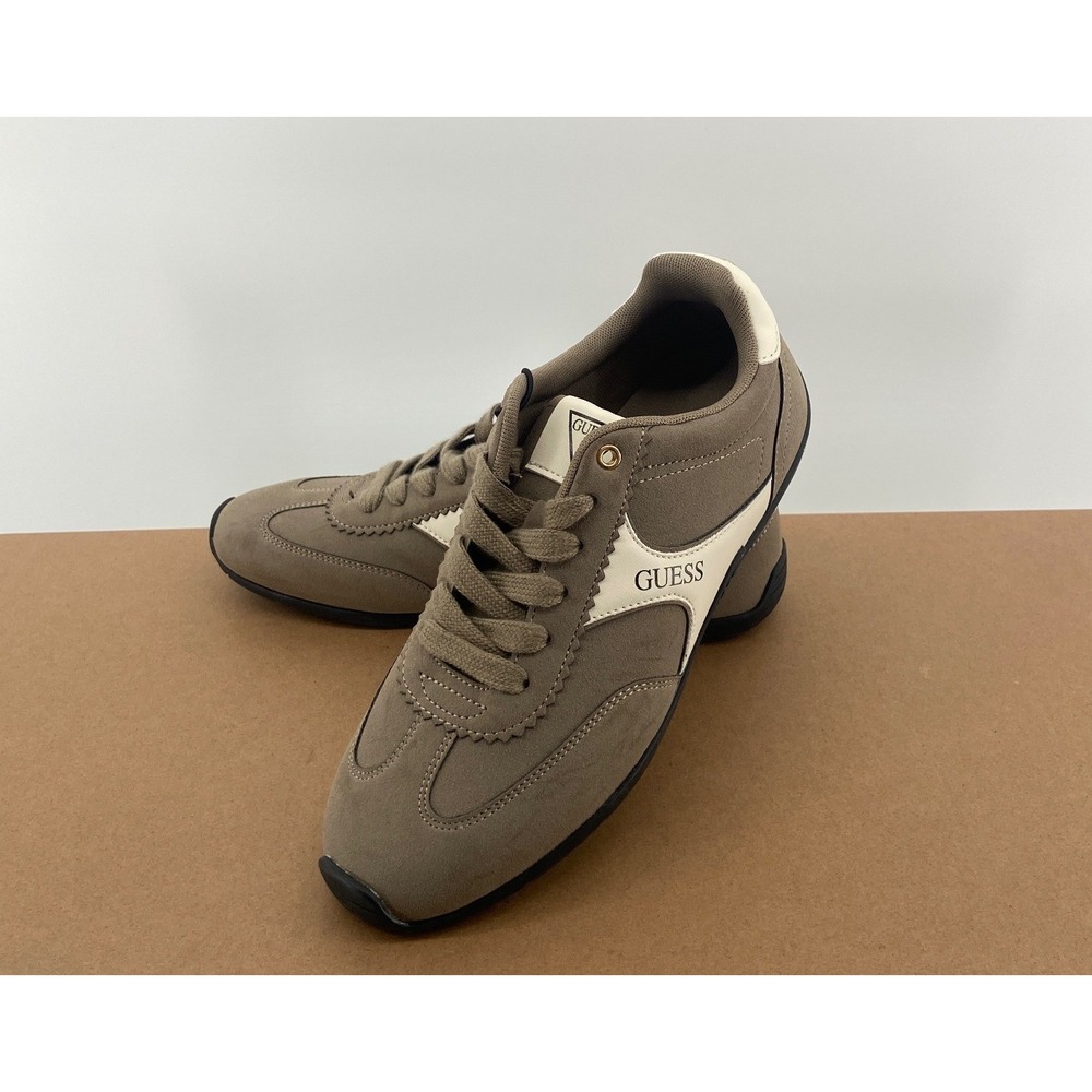 Guess Los Angeles Womens Taupe Brown Cream Low Top Sneakers Size 9.5M